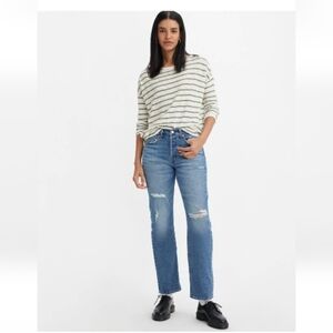 Levi's Wedgie women's blue denim high waisted distressed jeans size 27